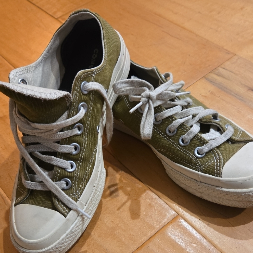 Converse Khaki Lace-Up Sneakers
